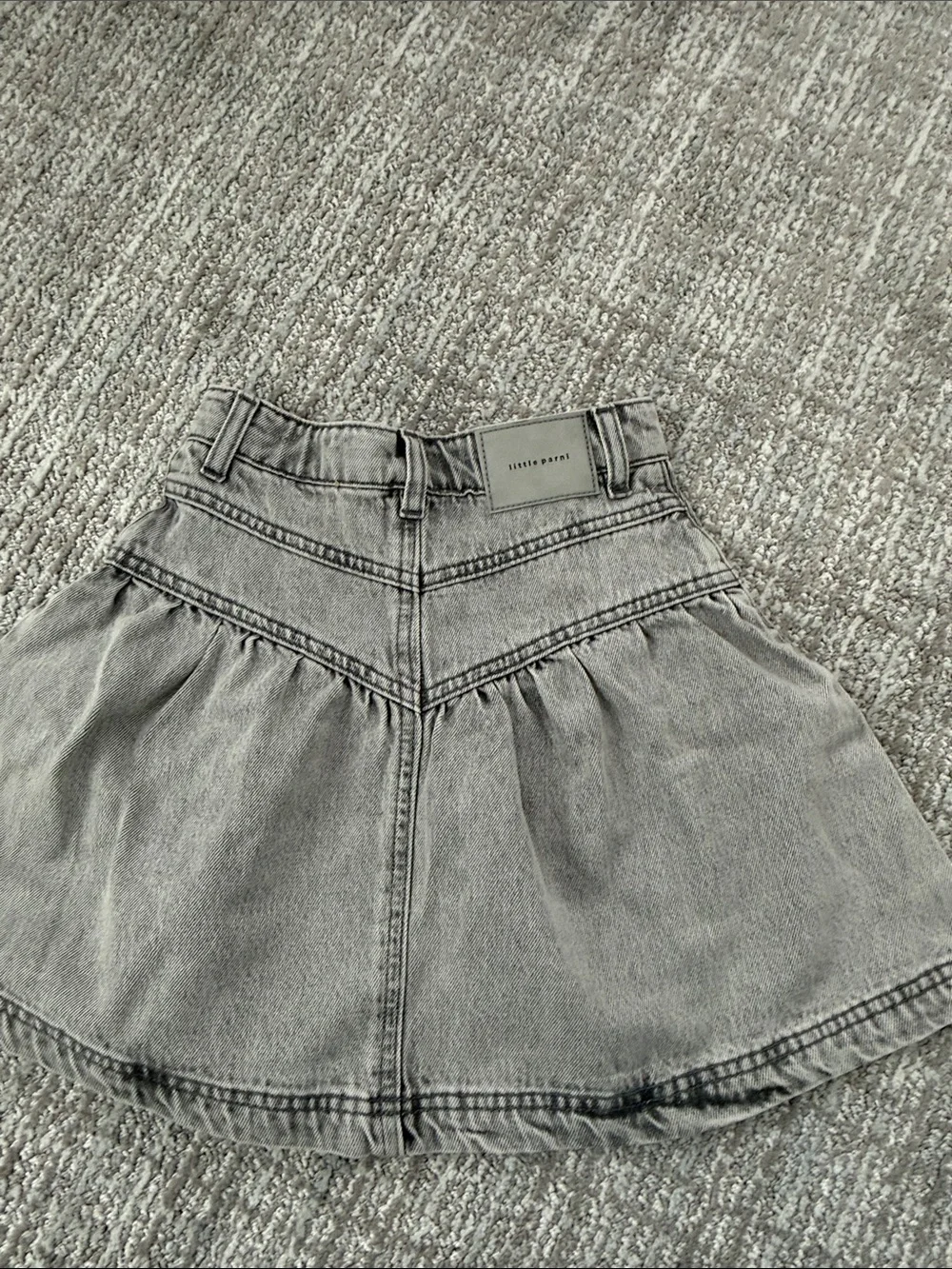Girls' Gray Denim Flared Skirt